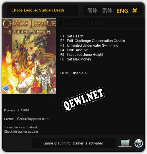 Трейнер для Chaos League: Sudden Death [v1.0.4]