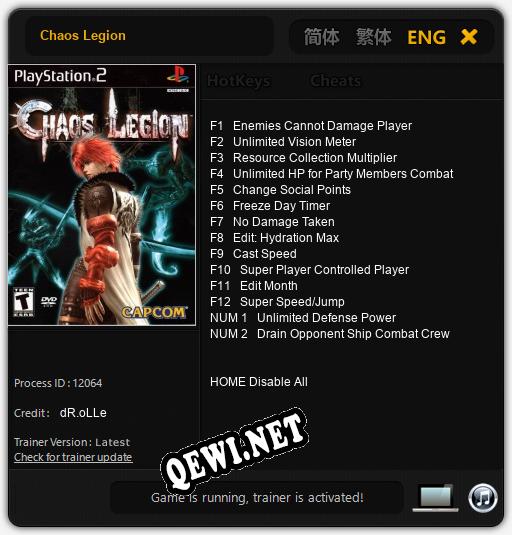 Chaos Legion: ТРЕЙНЕР И ЧИТЫ (V1.0.14)