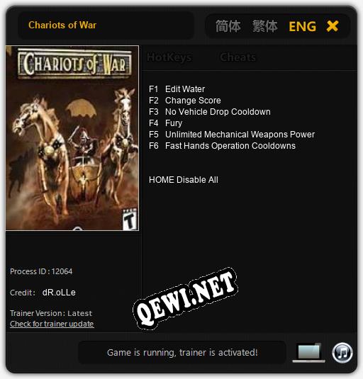Chariots of War: Трейнер +6 [v1.9]