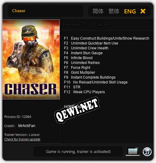 Chaser: ТРЕЙНЕР И ЧИТЫ (V1.0.32)