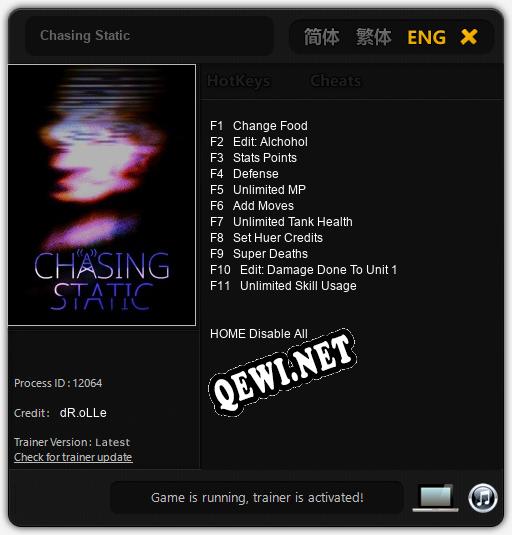 Chasing Static: Читы, Трейнер +11 [dR.oLLe]