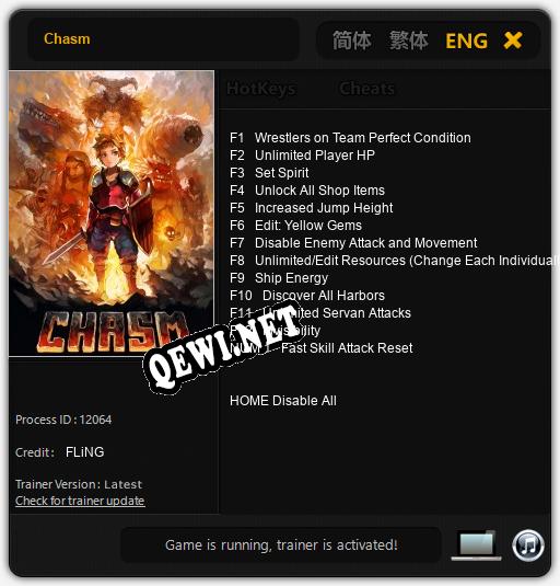 Chasm: ТРЕЙНЕР И ЧИТЫ (V1.0.2)