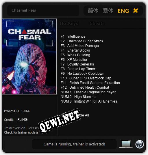 Трейнер для Chasmal Fear [v1.0.2]