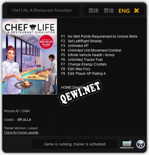 Трейнер для Chef Life: A Restaurant Simulator [v1.0.1]