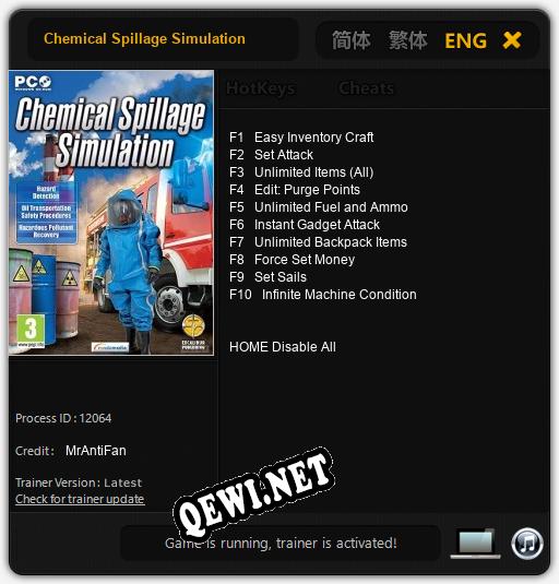 Chemical Spillage Simulation: Трейнер +10 [v1.1]