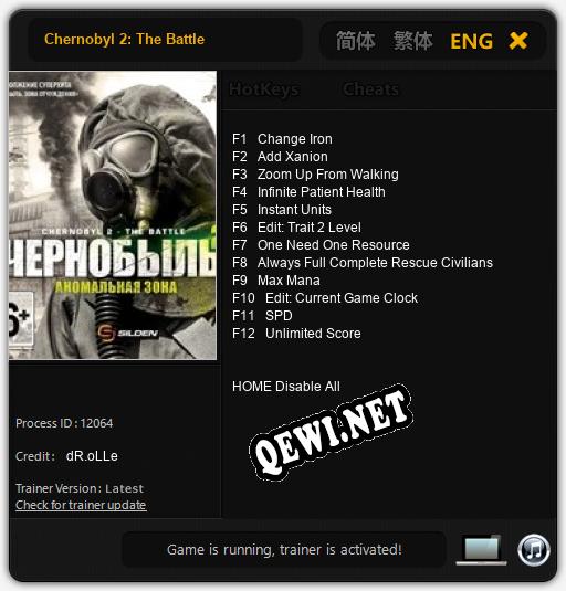 Трейнер для Chernobyl 2: The Battle [v1.0.2]