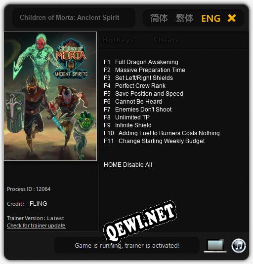 Трейнер для Children of Morta: Ancient Spirits [v1.0.9]