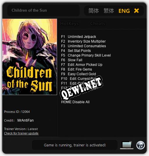 Children of the Sun: Читы, Трейнер +12 [MrAntiFan]
