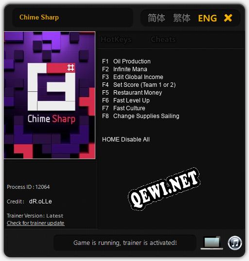 Chime Sharp: Трейнер +8 [v1.3]