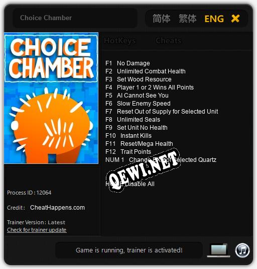 Choice Chamber: Читы, Трейнер +13 [CheatHappens.com]