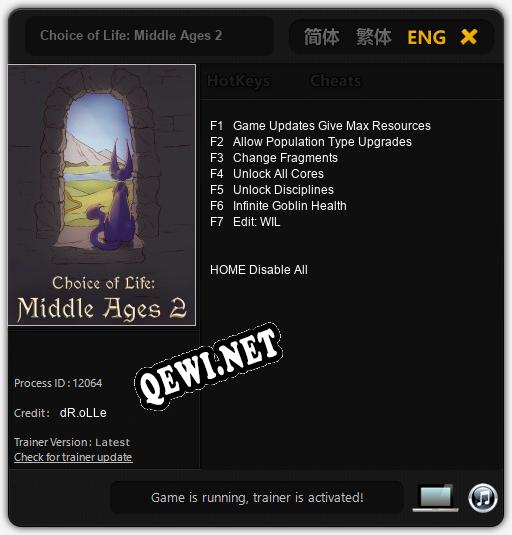 Choice of Life: Middle Ages 2: ТРЕЙНЕР И ЧИТЫ (V1.0.58)