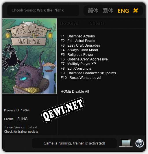 Chook Sosig: Walk the Plank: ТРЕЙНЕР И ЧИТЫ (V1.0.99)