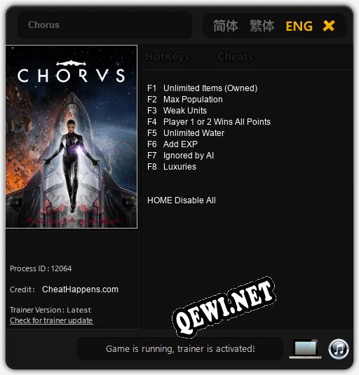 Chorus: Трейнер +8 [v1.9]
