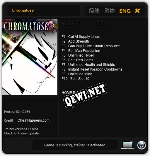 Chromatose: Трейнер +10 [v1.5]