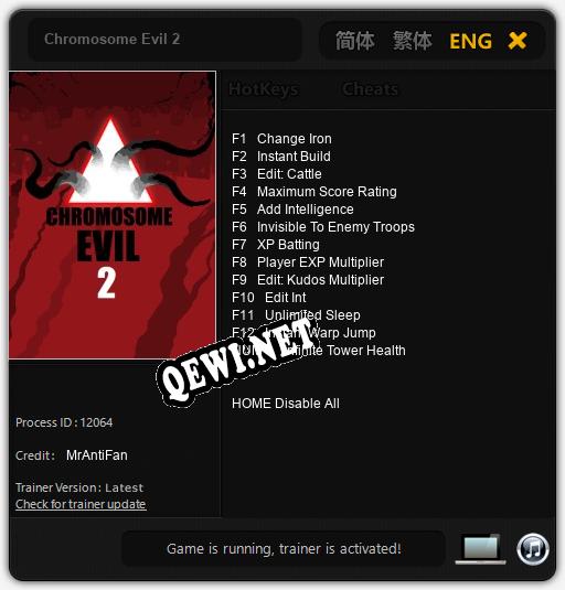 Chromosome Evil 2: ТРЕЙНЕР И ЧИТЫ (V1.0.50)