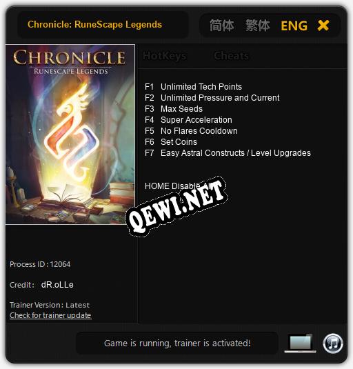 Трейнер для Chronicle: RuneScape Legends [v1.0.5]