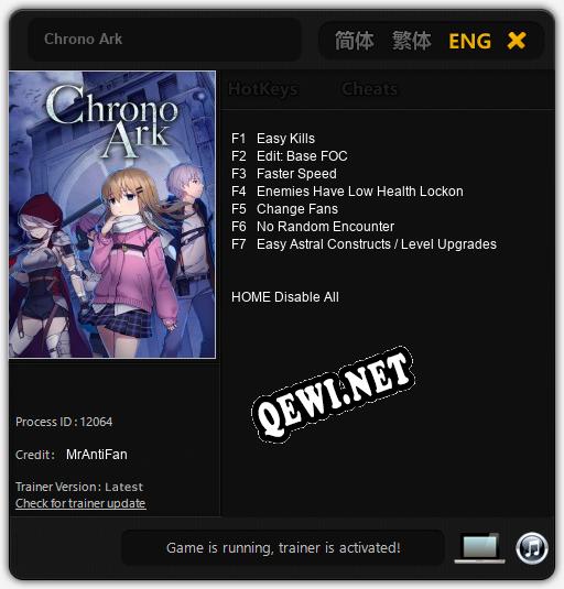 Трейнер для Chrono Ark [v1.0.8]