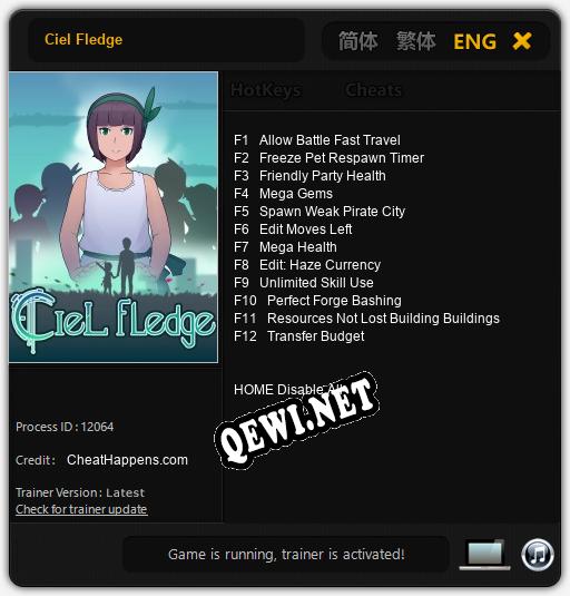 Ciel Fledge: Трейнер +12 [v1.8]