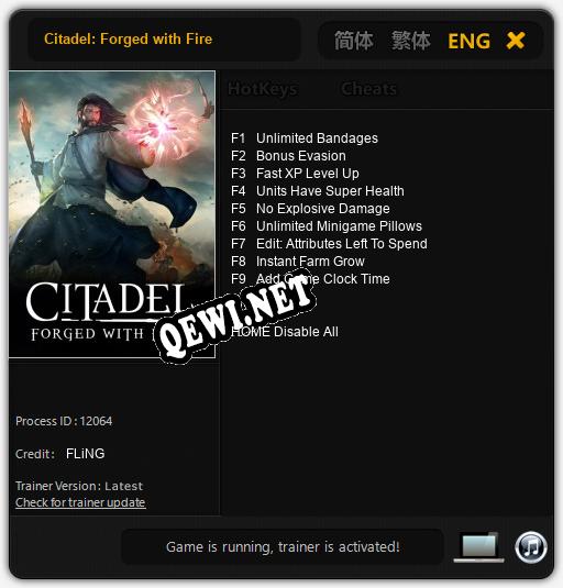 Citadel: Forged with Fire: ТРЕЙНЕР И ЧИТЫ (V1.0.8)