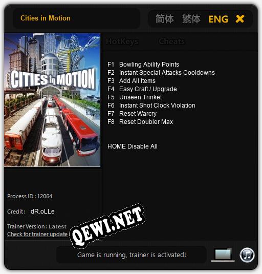 Cities in Motion: Трейнер +8 [v1.4]