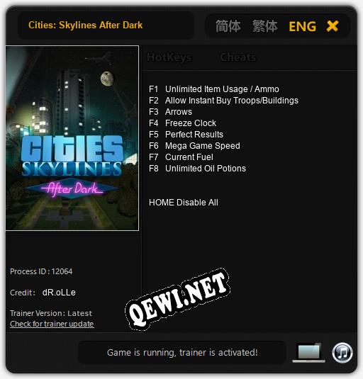 Трейнер для Cities: Skylines After Dark [v1.0.5]