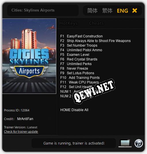 Cities: Skylines Airports: Читы, Трейнер +14 [MrAntiFan]