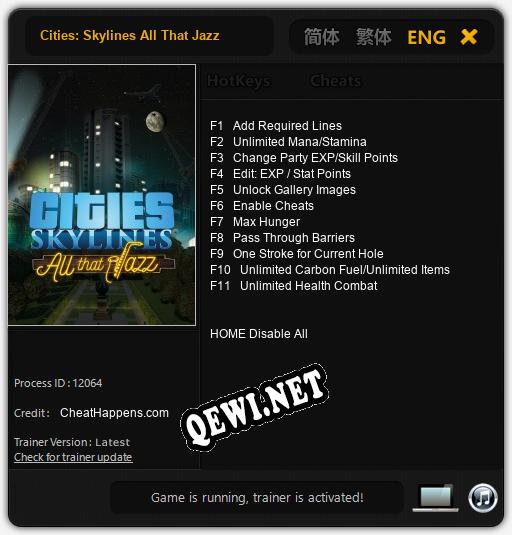 Трейнер для Cities: Skylines All That Jazz [v1.0.3]