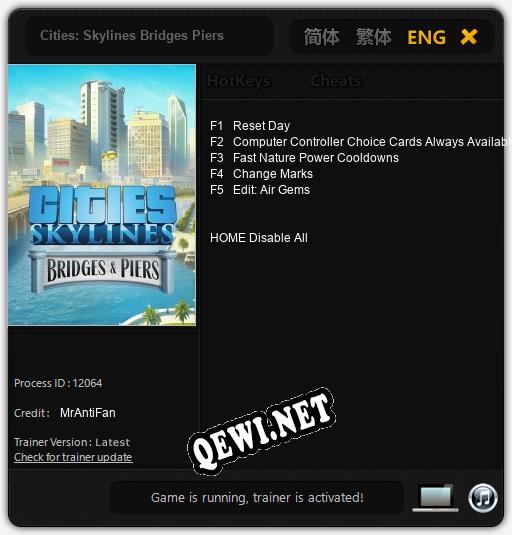 Трейнер для Cities: Skylines Bridges Piers [v1.0.1]