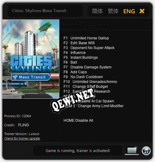 Cities: Skylines Mass Transit: Читы, Трейнер +15 [FLiNG]