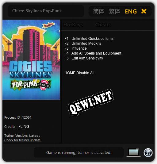 Cities: Skylines Pop-Punk: Трейнер +5 [v1.1]