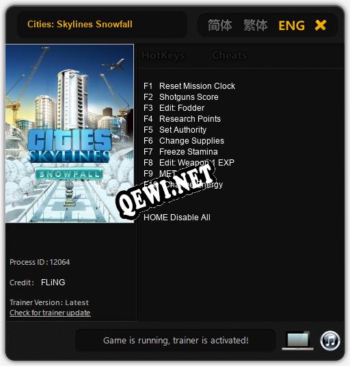 Трейнер для Cities: Skylines Snowfall [v1.0.5]
