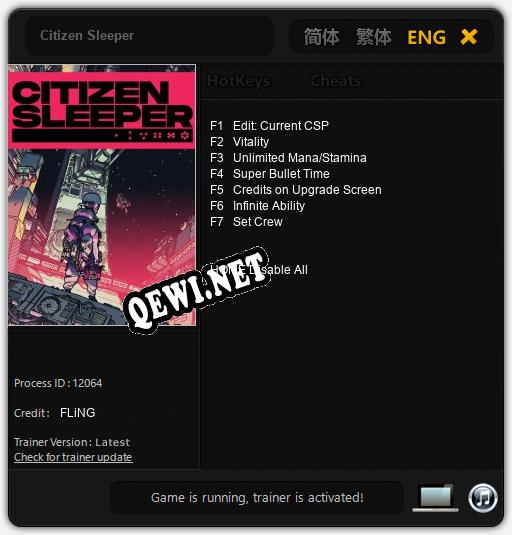 Citizen Sleeper: Читы, Трейнер +7 [FLiNG]