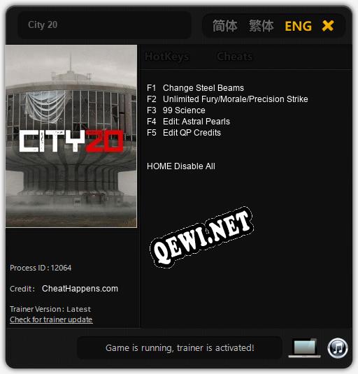 City 20: Читы, Трейнер +5 [CheatHappens.com]