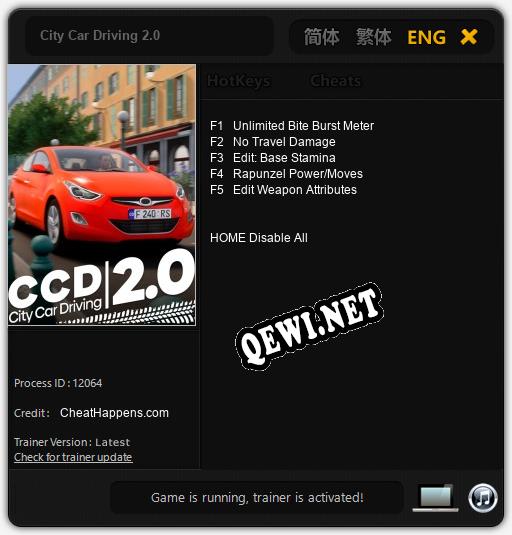 Трейнер для City Car Driving 2.0 [v1.0.7]