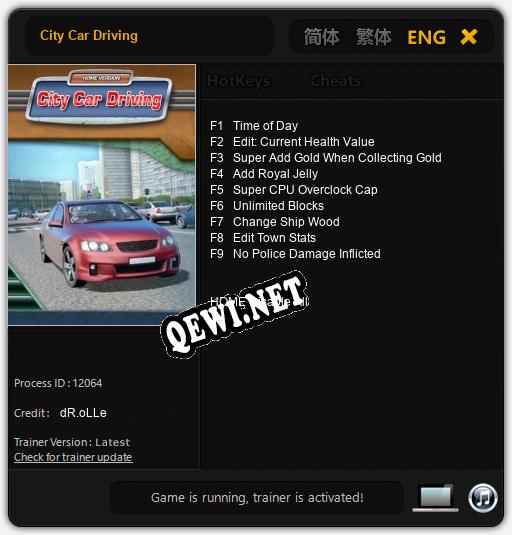 Трейнер для City Car Driving [v1.0.4]