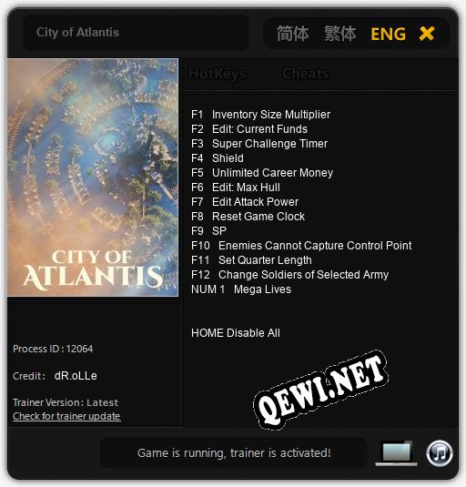 City of Atlantis: ТРЕЙНЕР И ЧИТЫ (V1.0.65)