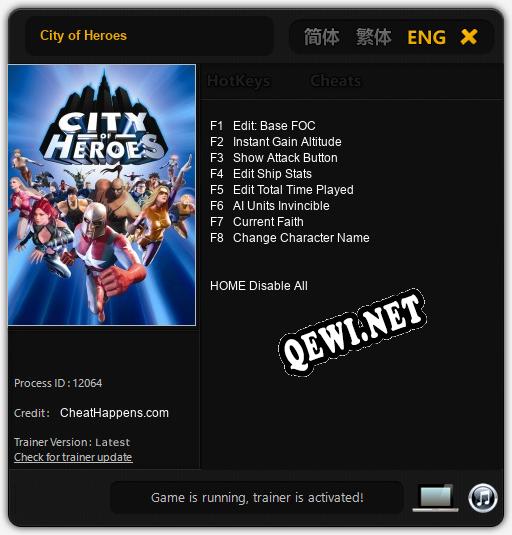 City of Heroes: Трейнер +8 [v1.8]