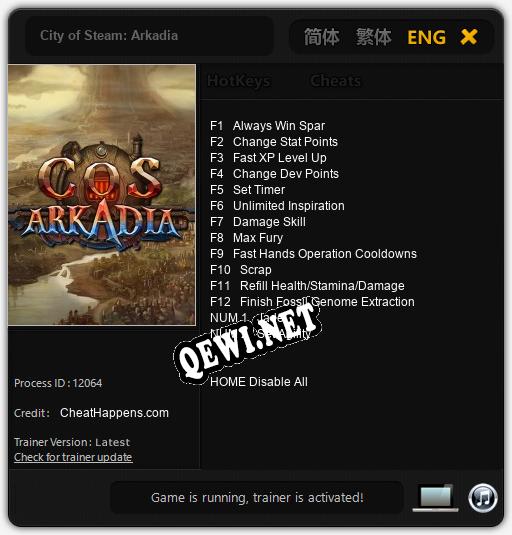 City of Steam: Arkadia: Трейнер +14 [v1.9]