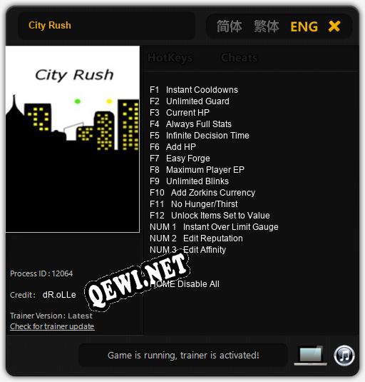 Трейнер для City Rush [v1.0.3]