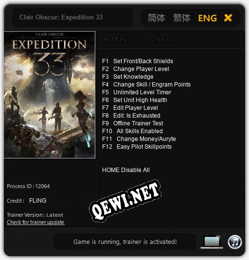 Clair Obscur: Expedition 33: Трейнер +12 [v1.4]