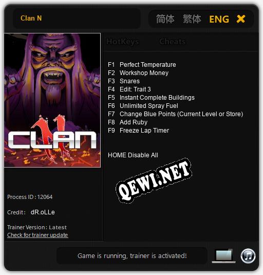 Clan N: Трейнер +9 [v1.4]