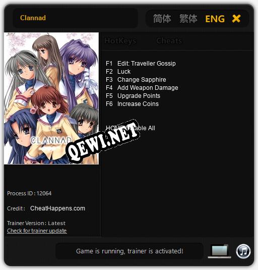 Clannad: Трейнер +6 [v1.2]