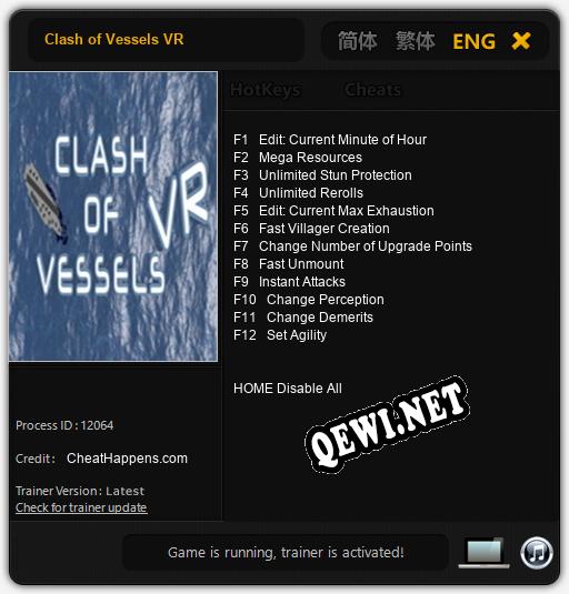 Трейнер для Clash of Vessels VR [v1.0.9]