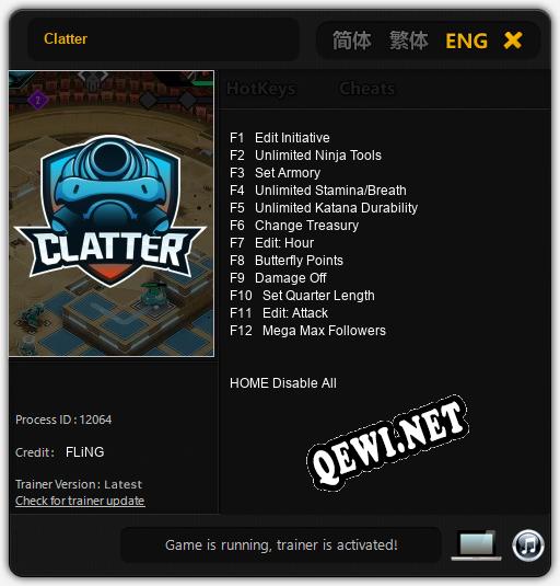 Трейнер для Clatter [v1.0.1]