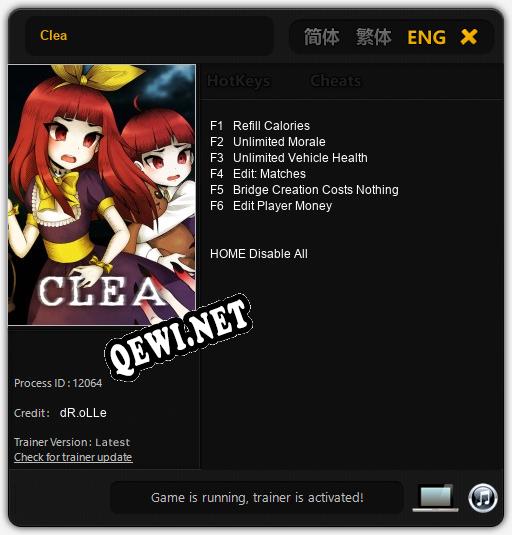 Трейнер для Clea [v1.0.7]