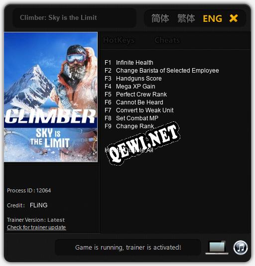 Climber: Sky is the Limit: Трейнер +9 [v1.8]