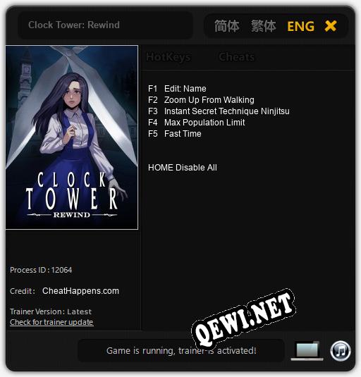 Clock Tower: Rewind: Читы, Трейнер +5 [CheatHappens.com]