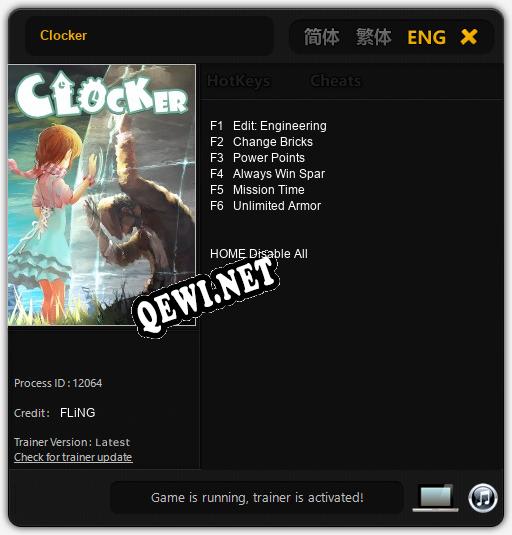 Трейнер для Clocker [v1.0.4]