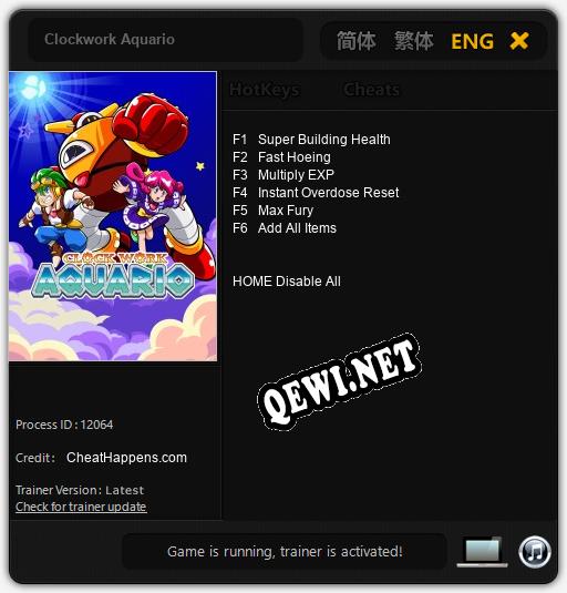 Трейнер для Clockwork Aquario [v1.0.2]