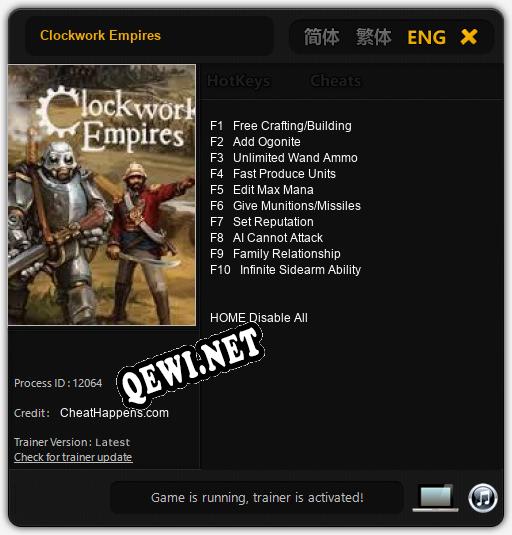 Clockwork Empires: Трейнер +10 [v1.1]